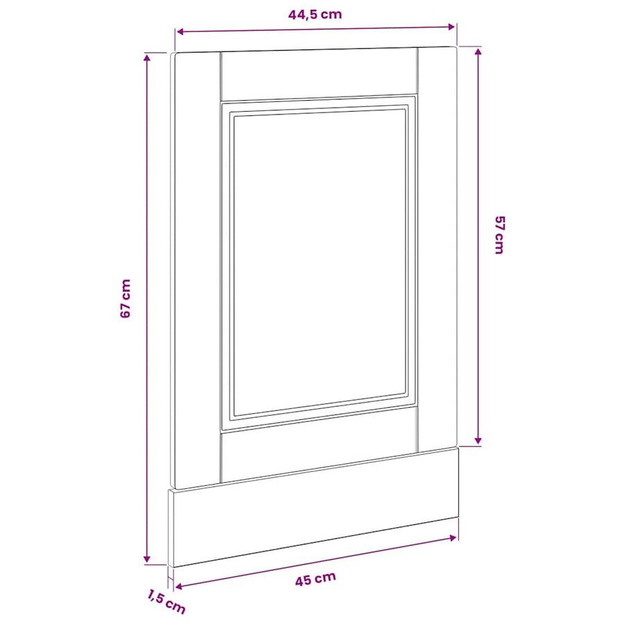 Dishwasher Panel Porto White 45x1.5x57 cm Engineered Wood