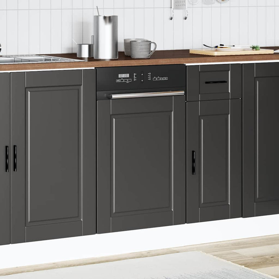 Dishwasher Panel Porto Black 45x1,5x57 cm Engineered Wood