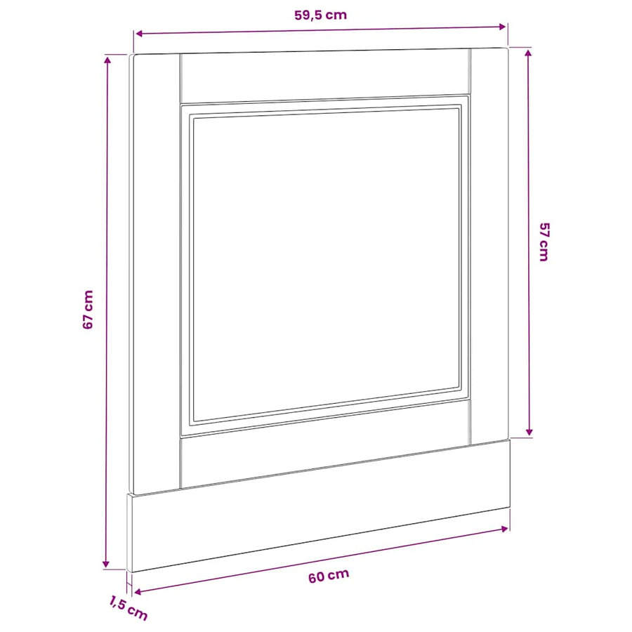 Dishwasher Panel Porto White 60x1.5x57 cm Engineered Wood