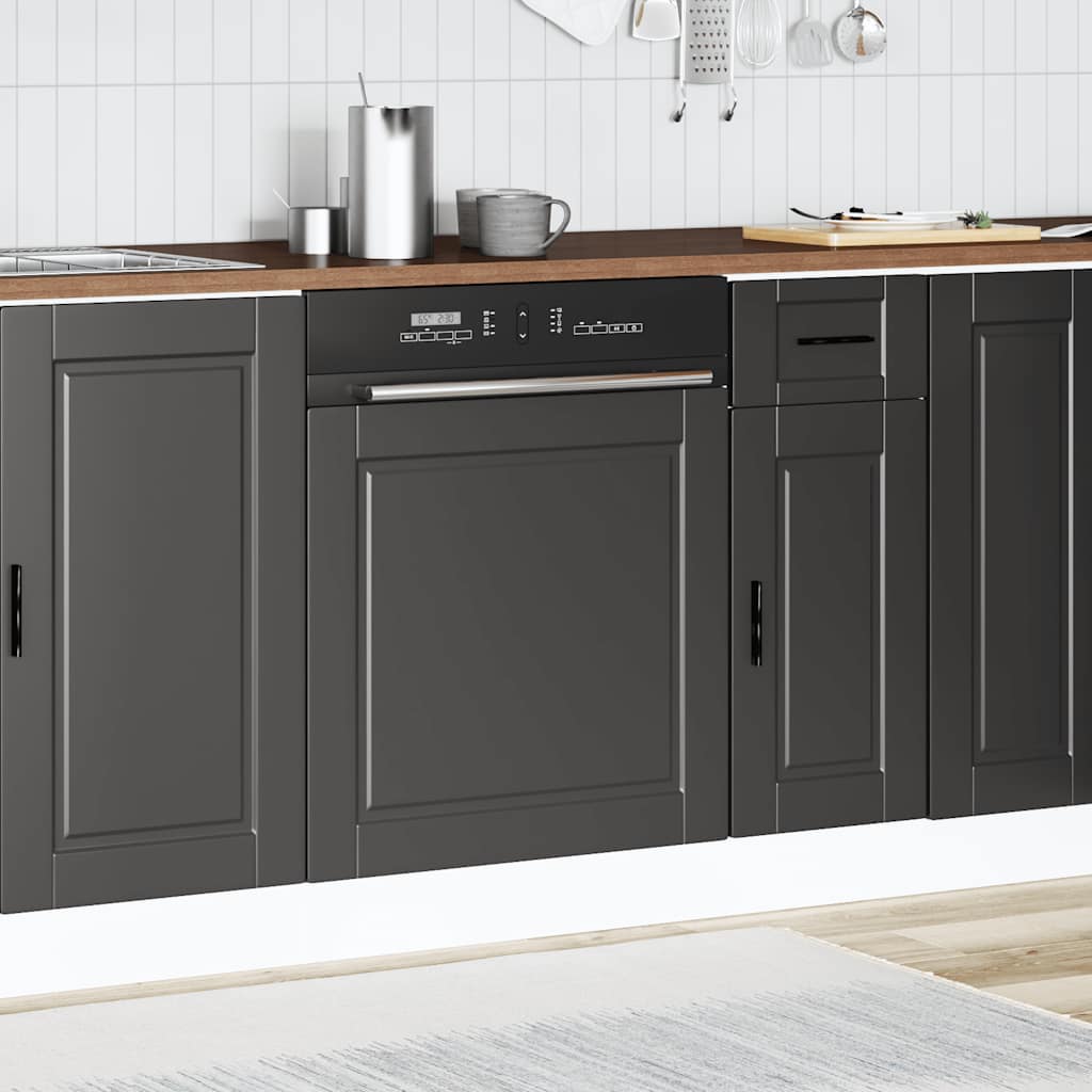 Dishwasher Panel Porto Black 60x1,5x57 cm Engineered Wood