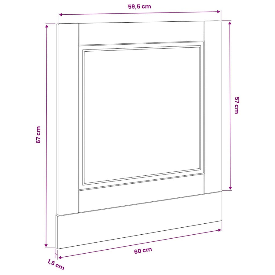 Dishwasher Panel Porto Black 60x1,5x57 cm Engineered Wood