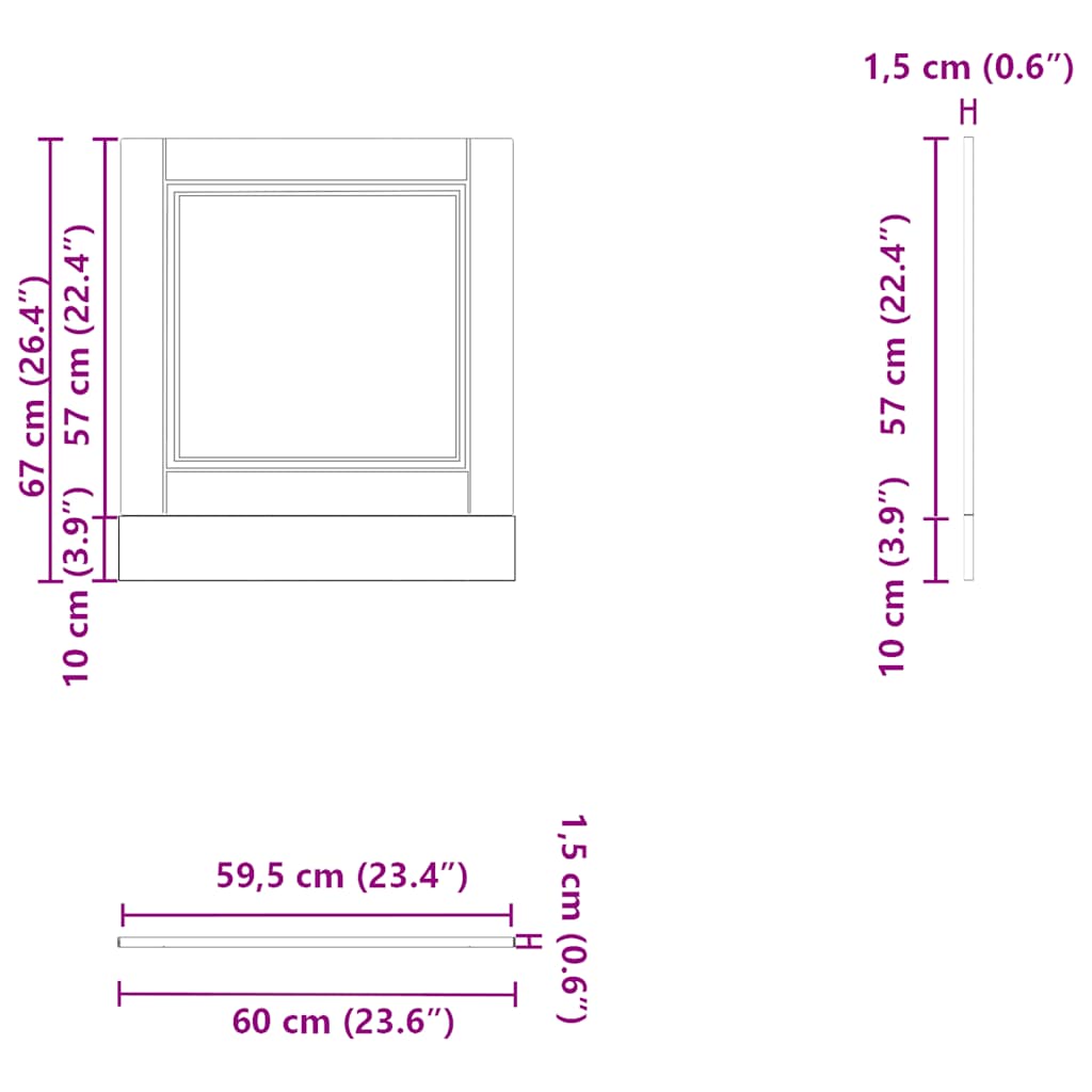 Dishwasher Panel Porto High Gloss White 60x1,5x57 cm Engineered Wood