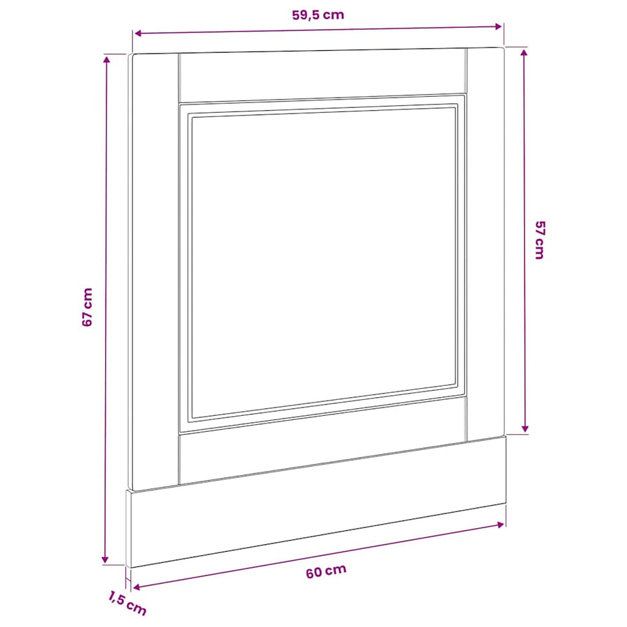 Dishwasher Panel "Porto" High Gloss White 60x1.5x57 cm