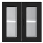 Kitchen Wall Cabinet with Glass Door "Porto" Black