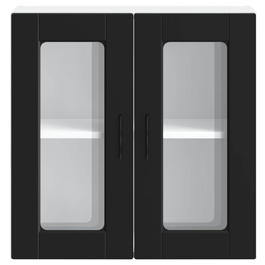 Kitchen Wall Cabinet with Glass Door "Porto" Black