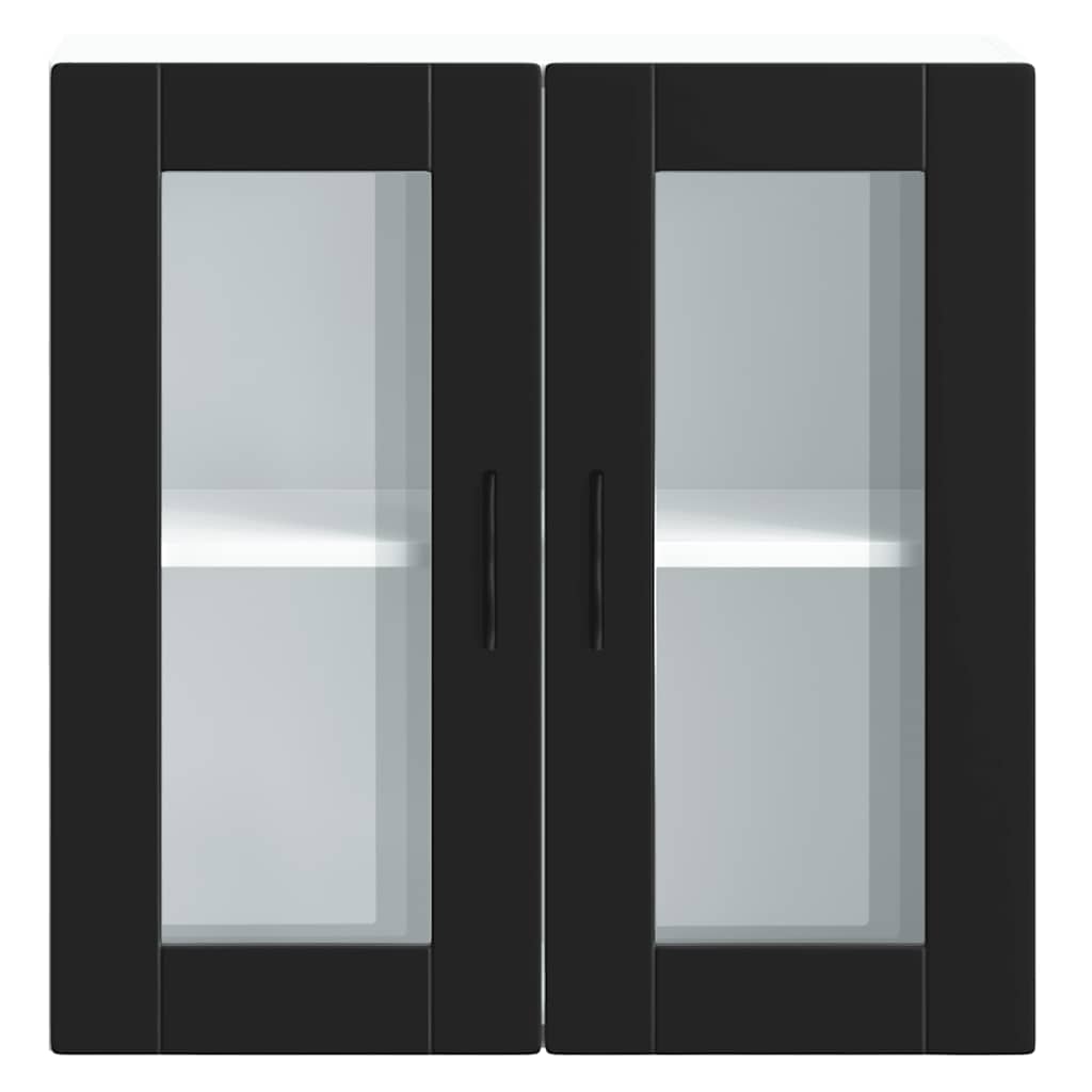 Kitchen Wall Cabinet with Glass Door "Porto" Black