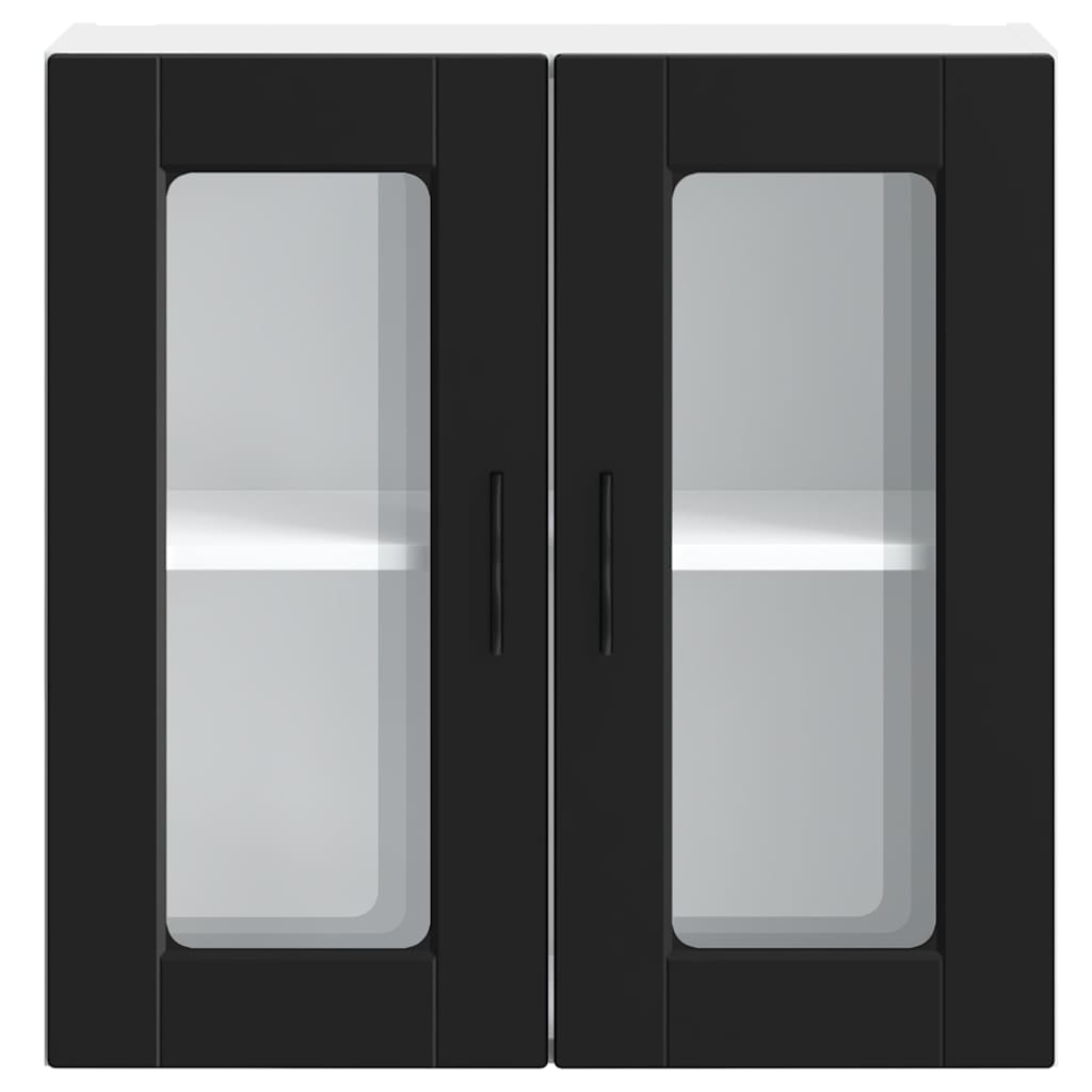 Kitchen Wall Cabinet with Glass Door "Porto" Black