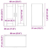 Kitchen Wall Cabinet with Glass Door "Porto" Black