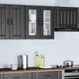 Kitchen Wall Cabinet with Glass Door "Porto" Black