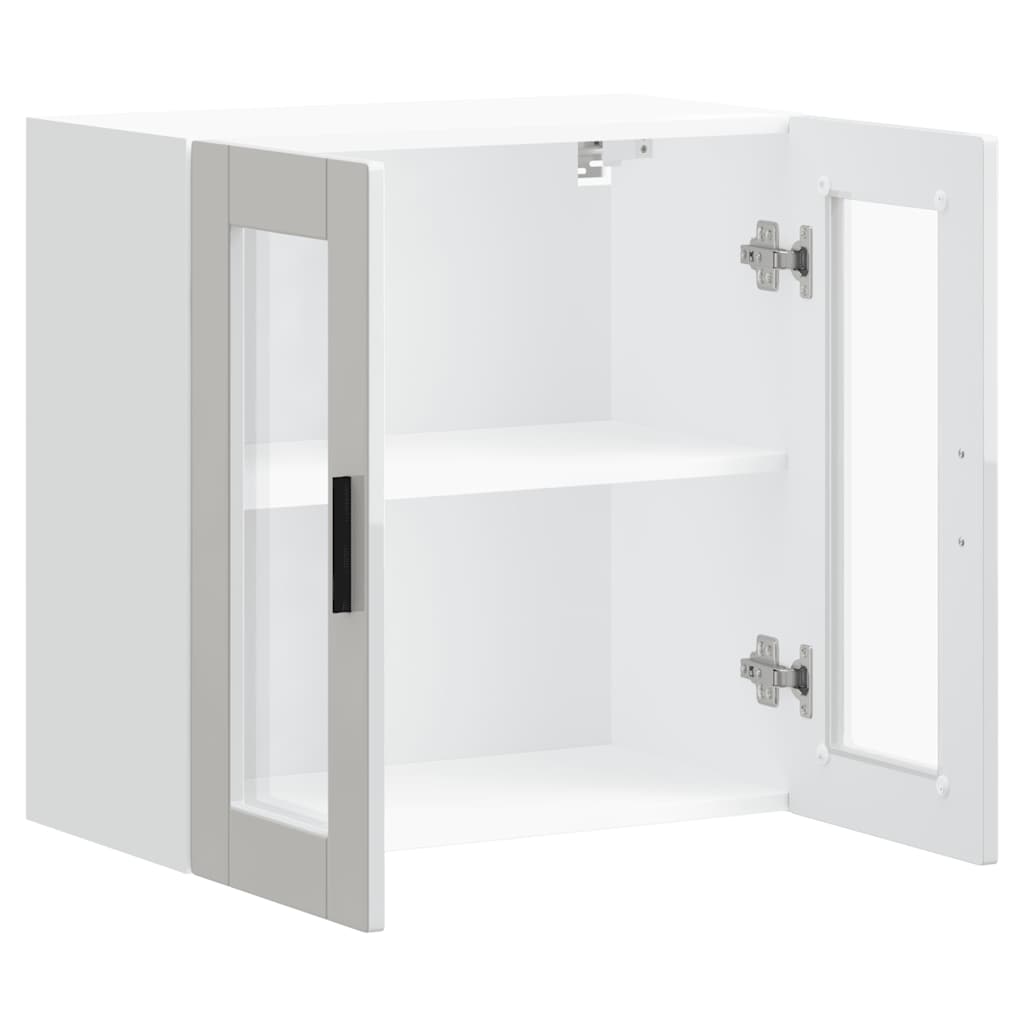 Kitchen Wall Cabinet with Glass Door "Porto" High Gloss White