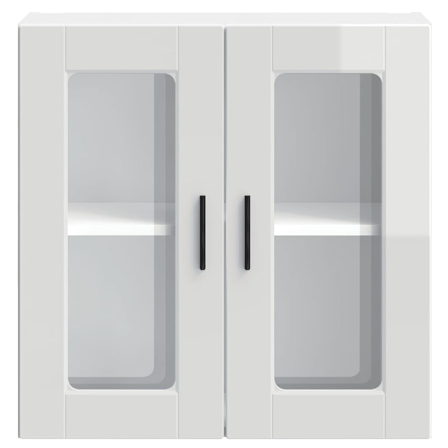 Kitchen Wall Cabinet with Glass Door "Porto" High Gloss White