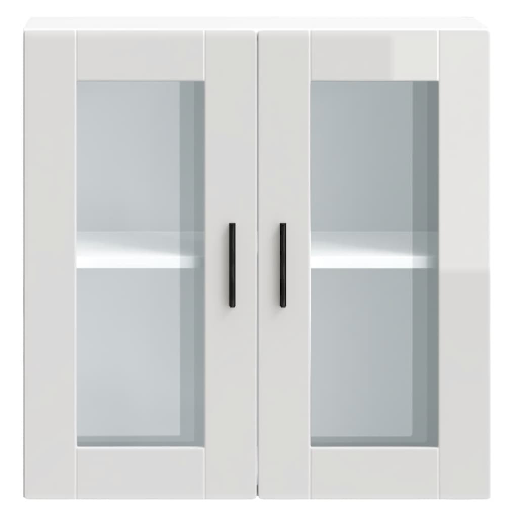 Kitchen Wall Cabinet with Glass Door "Porto" High Gloss White