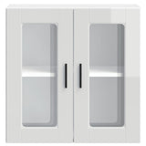 Kitchen Wall Cabinet with Glass Door "Porto" High Gloss White