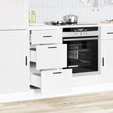 Kitchen Base Cabinet Porto White Engineered Wood - Side View