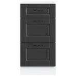 Kitchen Base Cabinet "Porto" Black Engineered Wood