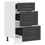 Kitchen Base Cabinet "Porto" Black Engineered Wood
