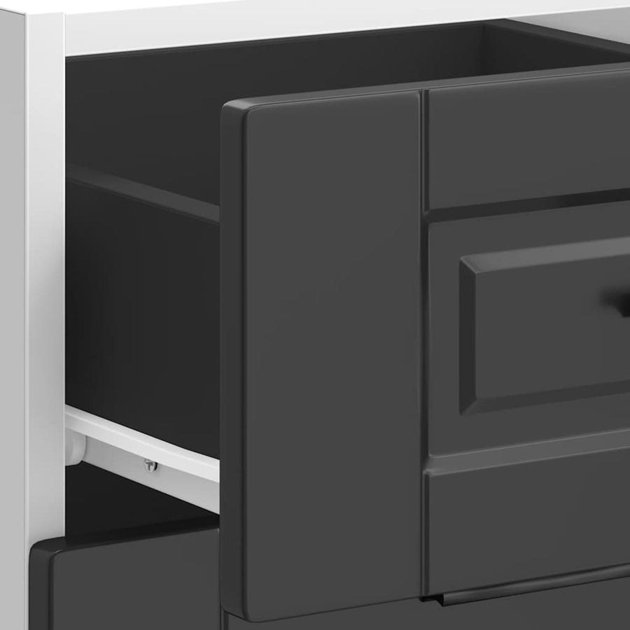 Kitchen Base Cabinet "Porto" Black Engineered Wood
