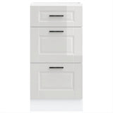 Kitchen Base Cabinet "Porto" High Gloss White Engineered Wood