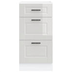 Kitchen Base Cabinet "Porto" High Gloss White Engineered Wood