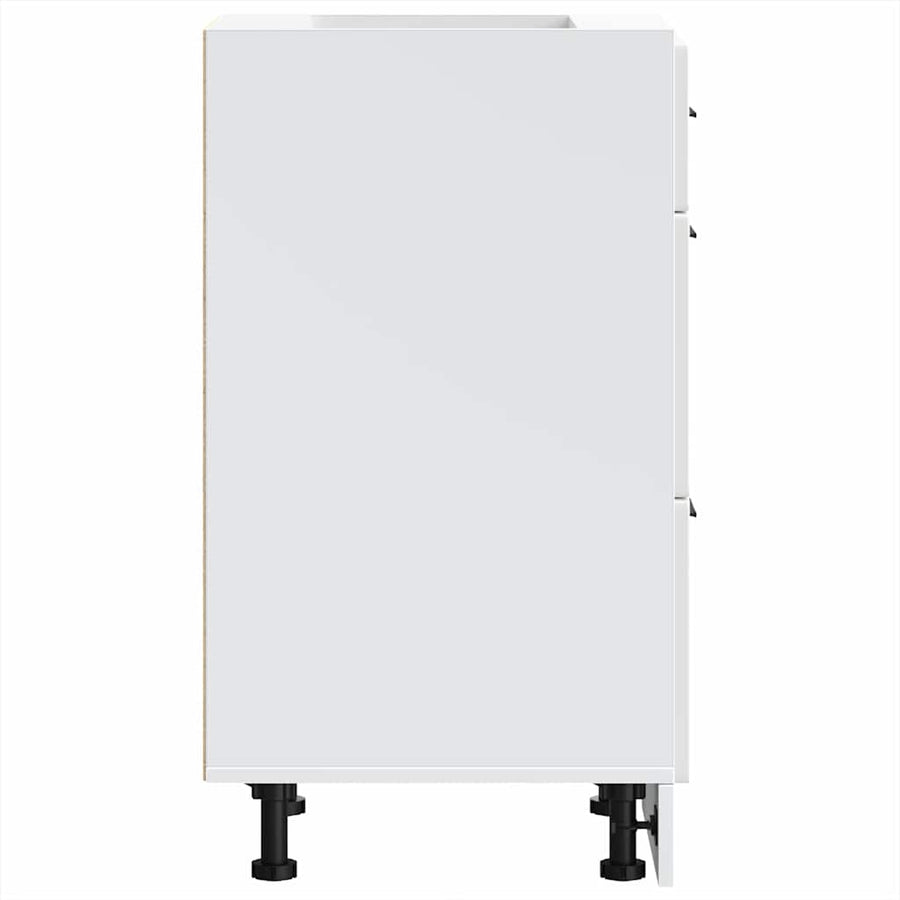 Kitchen Base Cabinet "Porto" High Gloss White Engineered Wood