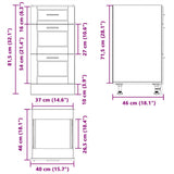 Kitchen Base Cabinet "Porto" High Gloss White Engineered Wood
