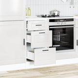 Kitchen Base Cabinet "Porto" High Gloss White Engineered Wood