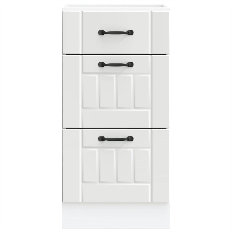 Kitchen Base Cabinet Lucca White Engineered Wood