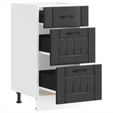 Kitchen Base Cabinet "Lucca" Black Engineered Wood