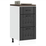 Kitchen Base Cabinet "Lucca" Black Engineered Wood