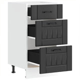 Kitchen Base Cabinet "Lucca" Black Engineered Wood