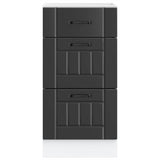 Kitchen Base Cabinet "Lucca" Black Engineered Wood