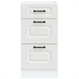 Kitchen Base Cabinet Kalmar White Engineered Wood - Side View