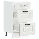 Kitchen Base Cabinet Kalmar White Engineered Wood - Top-Down View
