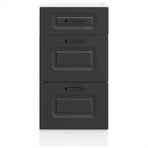 Kitchen Base Cabinet "Kalmar" Black Engineered Wood
