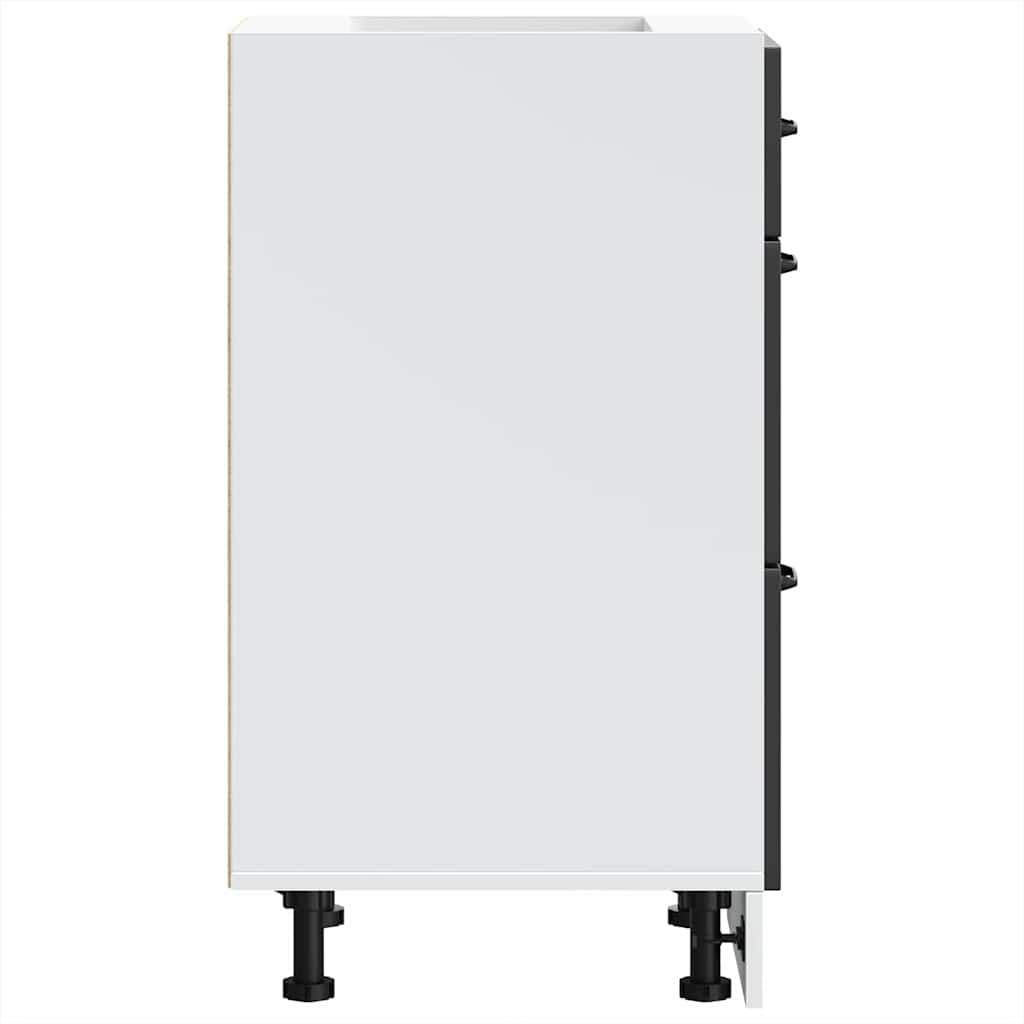 Kitchen Base Cabinet "Kalmar" Black Engineered Wood