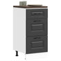 Kitchen Base Cabinet "Kalmar" Black Engineered Wood