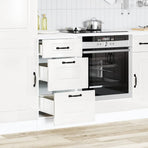 Kitchen Base Cabinet "Kalmar" High Gloss White Engineered Wood