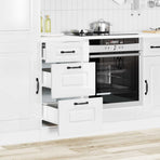 Kitchen Base Cabinet "Kalmar" High Gloss White Engineered Wood