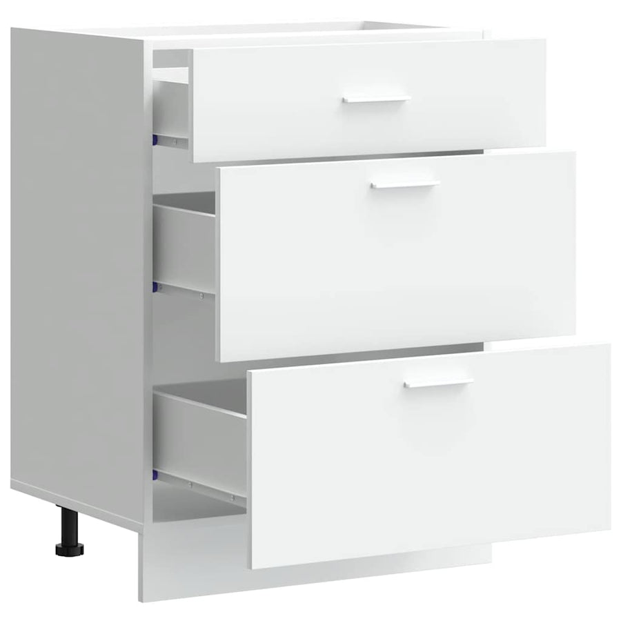 Kitchen Base Cabinet "Lyon" White Engineered Wood