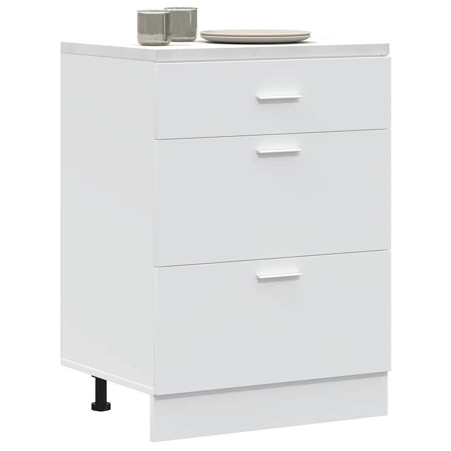 Kitchen Base Cabinet "Lyon" White Engineered Wood
