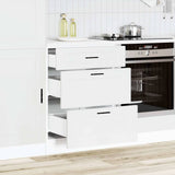 Kitchen Base Cabinet Porto White Engineered Wood - Side View