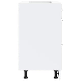 Kitchen Base Cabinet Porto White Engineered Wood - Rear View
