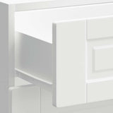 Kitchen Base Cabinet Porto White Engineered Wood - Low Angle