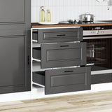 Kitchen Base Cabinet "Porto" Black Engineered Wood