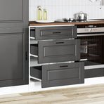 Kitchen Base Cabinet "Porto" Black Engineered Wood