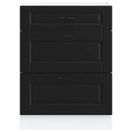 Kitchen Base Cabinet "Porto" Black Engineered Wood