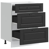 Kitchen Base Cabinet "Porto" Black Engineered Wood