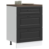 Kitchen Base Cabinet "Porto" Black Engineered Wood