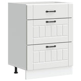 Kitchen Base Cabinet Lucca White Engineered Wood - Front View
