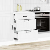 Kitchen Base Cabinet Lucca White Engineered Wood - Side View
